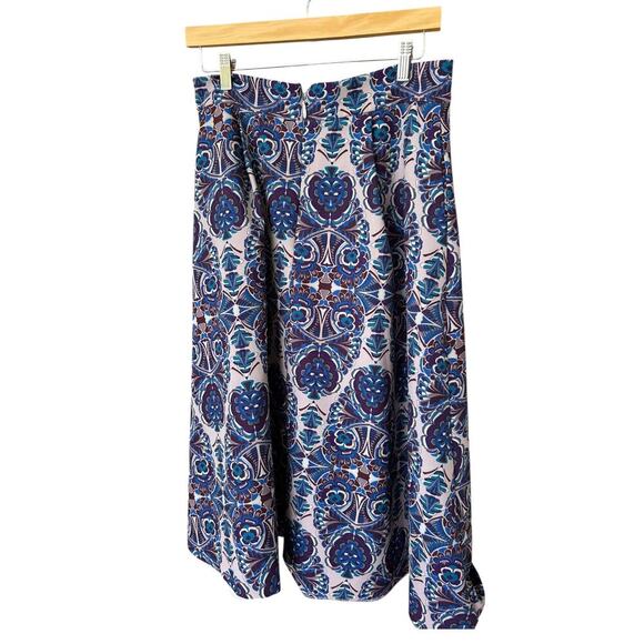 Stunning Eva Mendes Skirt Size 6 Midi Length New York and Company Purple + Blue - Picture 6 of 6